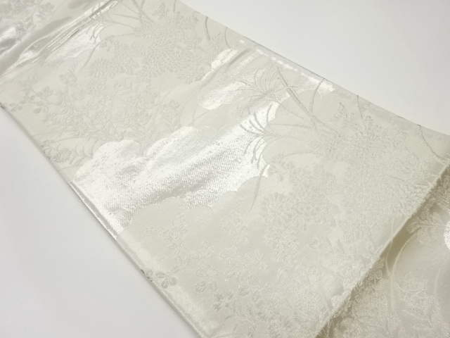 JAPANESE KIMONO / VINTAGE FUKURO OBI / WOVEN AUTUMN FLOWER